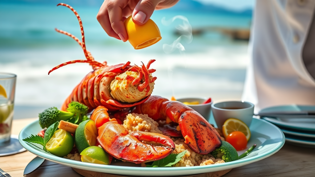 succulent grilled lobster seafood platter cabo san lucas