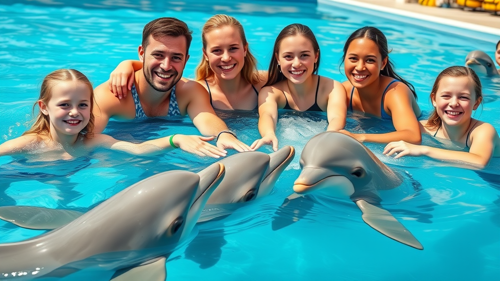 Joyful family swimming with dolphins in cabo san lucas, family-friendly activities in cabo