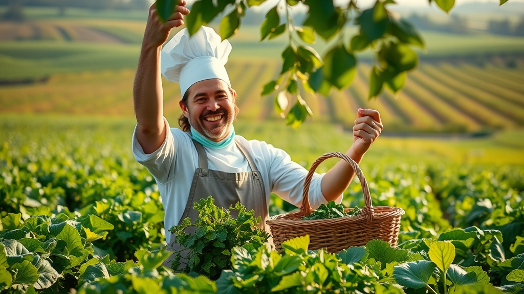 Organic farm-to-table in San José del Cabo, chef harvesting vegetables for Cabo food guide experience