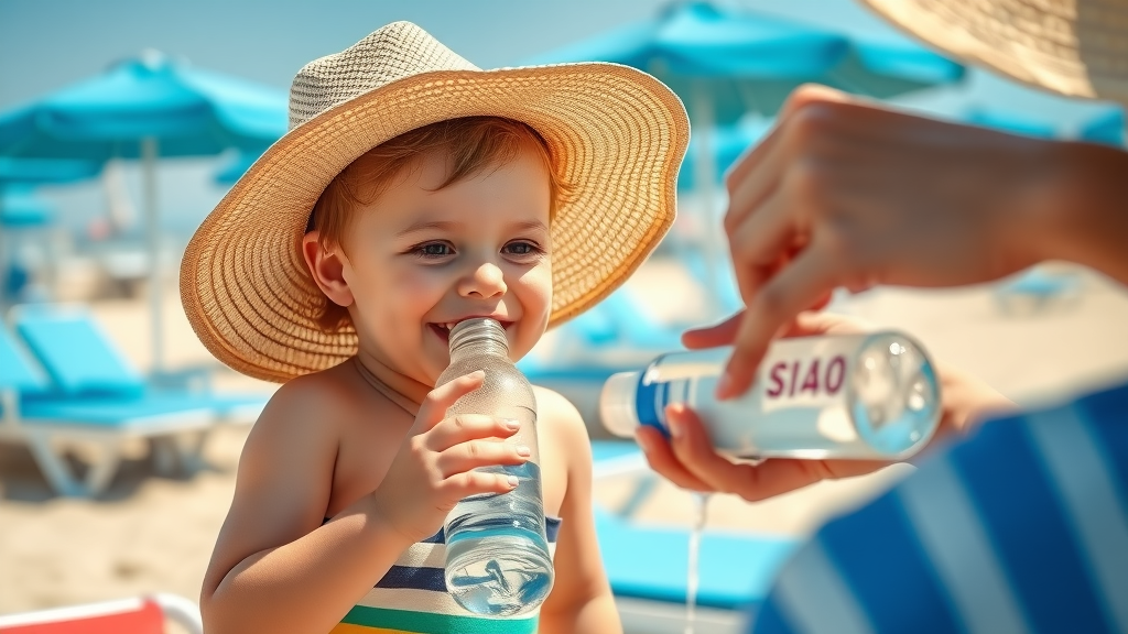 sun safety cabo hydration child mother water sunscreen family vacation