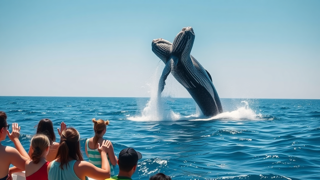 Cabo tourist mistakes respectful whale watching from safe distance with group on boat