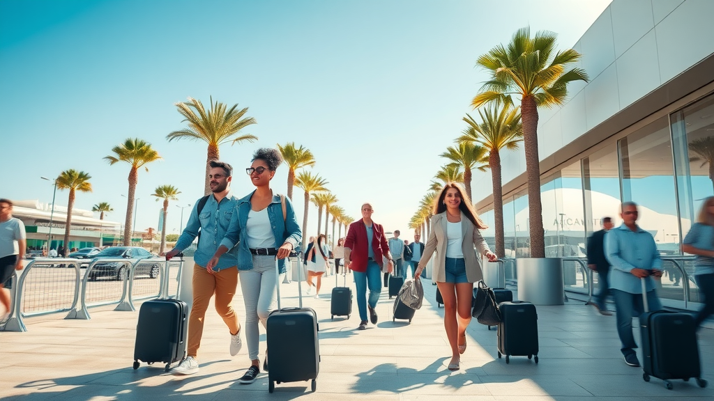 Cabo travel faqs 2025 - Travelers arriving cheerfully at modern Cabo airport under bright sun