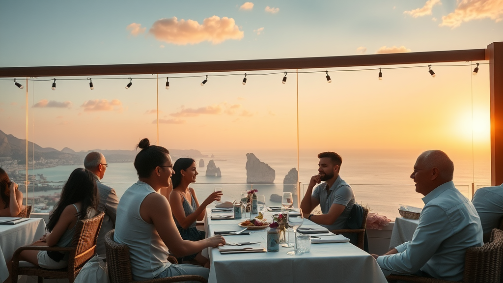 Scenic rooftop restaurant with sunset views, secret cabo restaurants