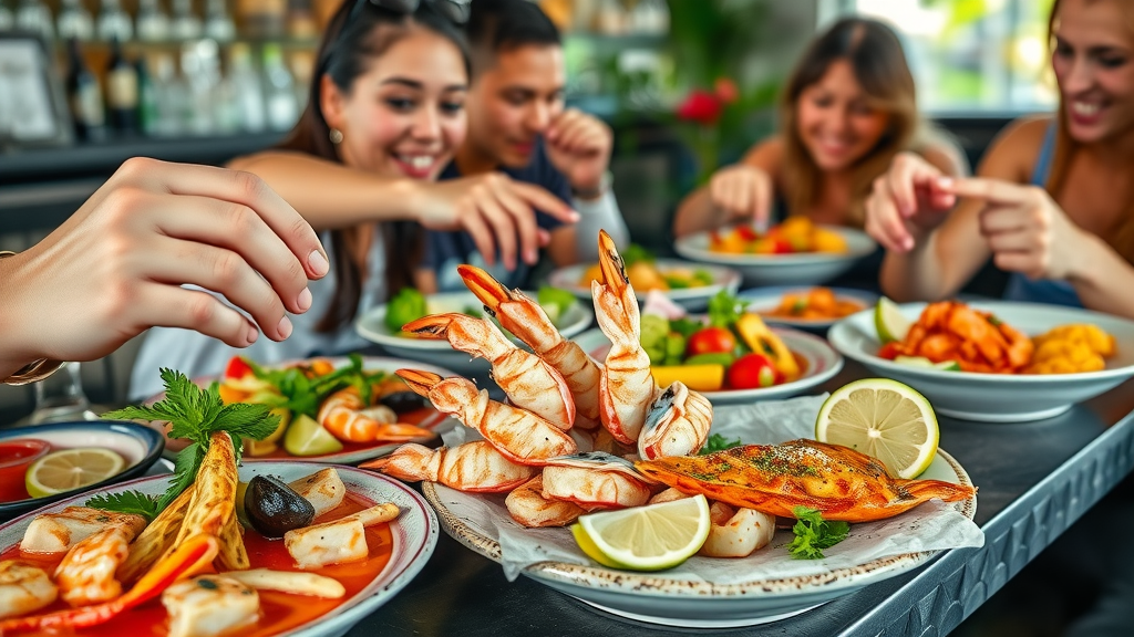 Vibrant seafood platter and fusion dishes, secret cabo restaurants
