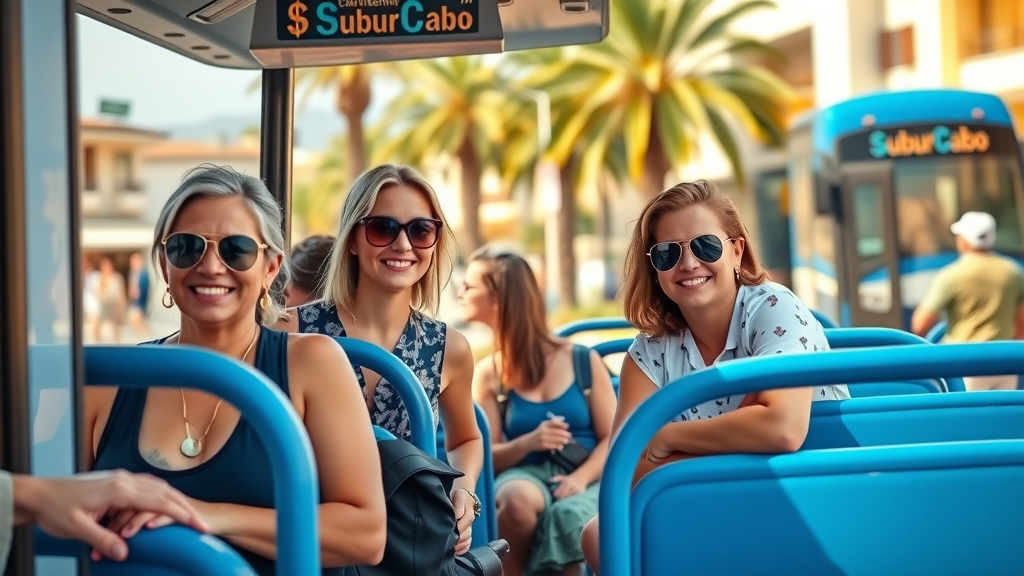 Budget lodging Cabo affordable public transportation on SuburCabo bus