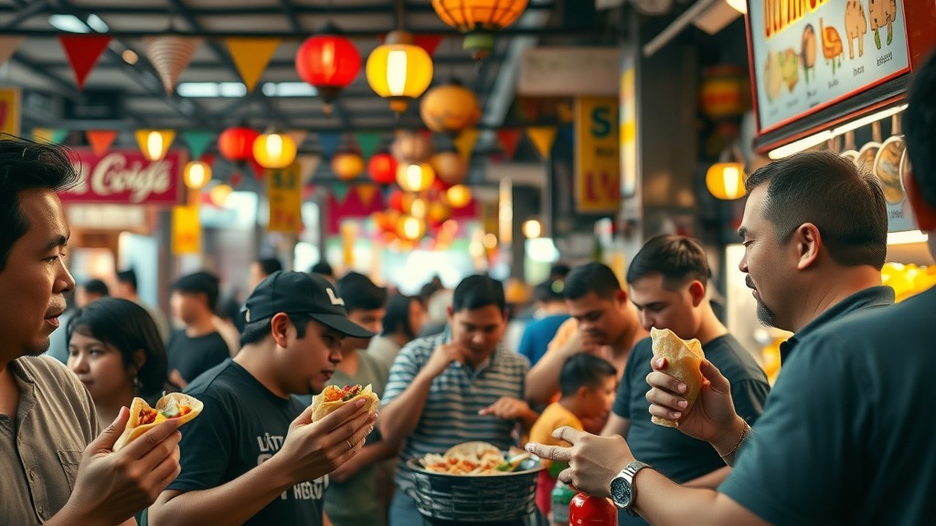 Budget dining Cabo: vibrant street food scene at Taqueria El Paisa with locals enjoying tacos