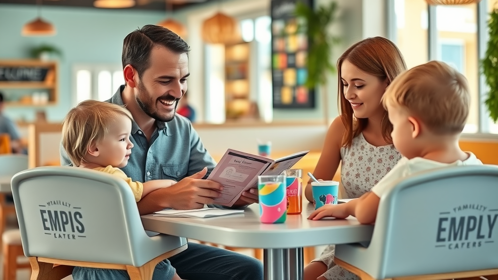 Family-friendly restaurants Cabo organized family meal planning with kid-friendly menu indoors