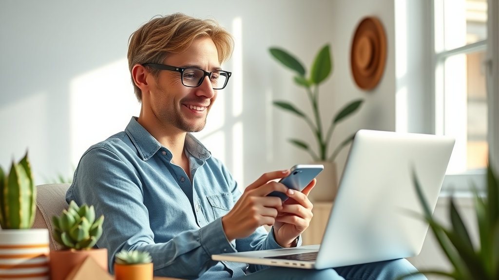 Charter fishing trips - Traveler booking angler trip online in sunny office