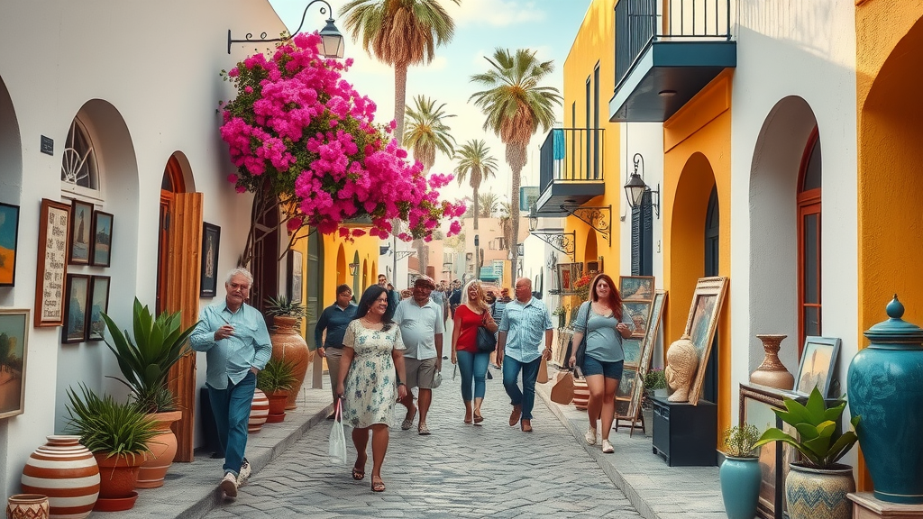 Charming art-filled street in San José del Cabo with vibrant galleries, perfect for cabo sightseeing